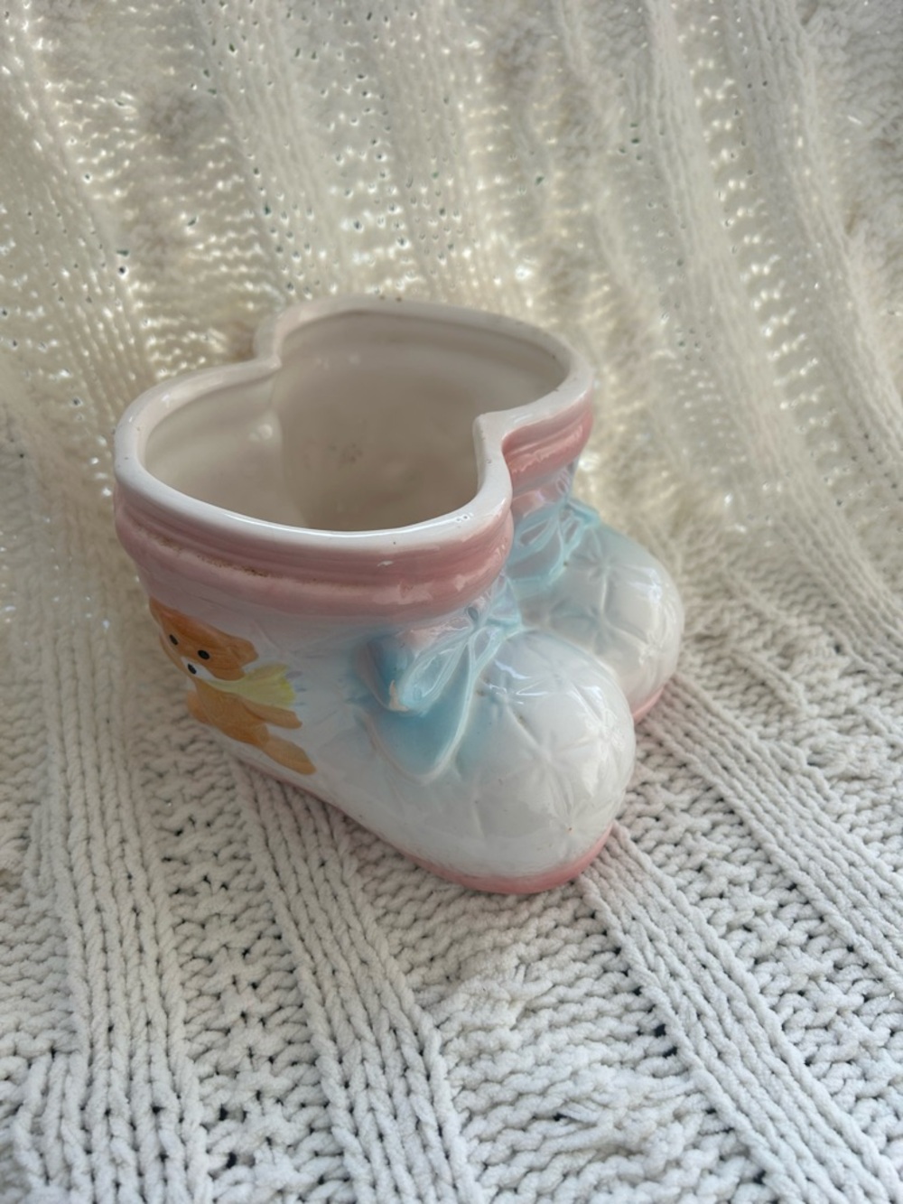 Vintage Baby Ceramic Bootie Planter